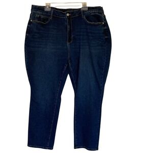 Judy Blue Womens Boyfriend Jean Dark Wash Size 24W Classic Stretch Straight Leg